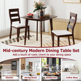 Tangkula Dining Table Set for 2, Kitchen Table and Chairs Set of 2 with Cushioned Seat