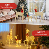 Tangkula 3 Pieces Christmas Lighted Reindeer Family Set