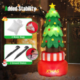 Tangkula 8 FT Christmas Inflatables, Blow-up Rotating Xmas Tree with Built-in LED Lights