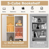 Tangkula 5-Cube Bookshelf, 41”H Floor Bookcase with 2 Anti-Tipping Kits