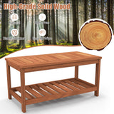 Tangkula Hardwood Outdoor Patio Coffee Table