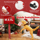 Tangkula 5.5 FT Christmas Lighted Mailbox & Dog, Xmas Decoration with 120 Warm White LED Lights