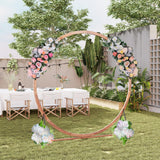 Tangkula 7.4FT Wedding Arch, Round Wooden Arch for Wedding Ceremony