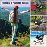 Tangkula Folding Camping Chair, Portable Camp Chair with Retractable Footrest