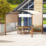 Tangkula 10x12Ft Pergola, Arched Patio Pergola with Retractable Sun Shade Canopy