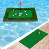 Tangkula Floating Golf Green for Pool, Floating Chipping Green Includes Golf Hitting Mat