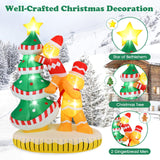 Tangkula 7 FT Lighted Christmas Inflatable Gingerbread Men Climbing Christmas Tree with LED Lights & Built-in Fan