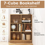 Tangkula 7-Cube Bookshelf, 41” Floor Bookcase with 2 Anti-Tipping Kits, Freestanding Storage Organizer