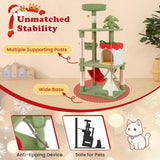 Tangkula Christmas Cat Tree, 52” Tall Cat Tower with Sisal Scratching Posts & Xmas Tree