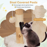 Tangkula Cute Wood Cat Tree(32 Inch)