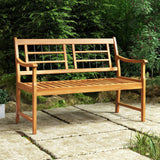 Tangkula Patio Acacia Wood Bench, Wooden 2-Person Outside Chair w/Curved Armrests