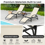 Tangkula Rocking Chair Outdoor, 2-in-1 Convertible Lounge Chair with 4-Level Adjustable Backrest