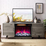 Tangkula 23 Inches 3-Sided Glass Electric Fireplace with Remote, 1500W Fireplace Heater with Thermostat