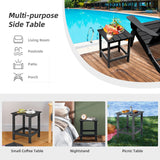 Tangkula Square Outdoor Side Table, Adirondack Table, Outdoor Indoor Chairside End Tables