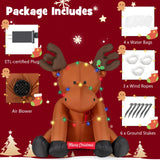 Tangkula 8.5 FT Large Christmas Inflatable Reindeer, Xmas Blow Up Holiday Yard Decoration with 24 LED String Lights