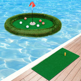 Tangkula Floating Golf Green for Pool, Floating Chipping Green Includes Golf Hitting Mat