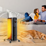 Tangkula Oil Filled Radiator Heater, 1500W Electric Radiant Heater with Remote, LED Display