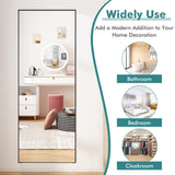 Tangkula 59" x 22" Full Length Mirror, Full Body Mirror with Rectangular Aluminum Frame and Explosion-Proof Glass