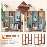 Tangkula 9-Cube Bookcase, Freestanding 3-Tier Bookshelf with 6 Removable Shelves