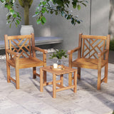 Tangkula Teak Wood Patio Dining Chair