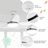 Tangkula 42Inch Ceiling Fan with LED Light and Remote Control, Kids Fan Light with 5 Blades