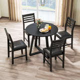 Tangkula Round Dining Table Set , Dinette Set with Table and Padded PU Chairs