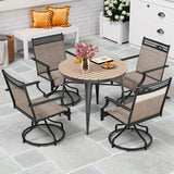 Tangkula Outdoor Swivel Dining Chairs Set of 2/4, Patio Chairs with Quick-Drying Fabric and Metal Frame