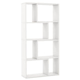 Tangkula 5 Tier Geometric Bookshelf, 48”H Freestanding 8-Cube Open Bookcase, Wooden Storage Display Shelf