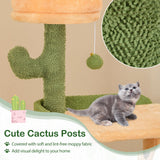 Tangkula Cactus Cat Tree, 63 Inch Multi-Level Tall Cat Tower with Sisal Scratching Posts & Board