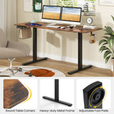 Tangkula Height Adjustable Electric Standing Desk, 63 x 24 Inch Sit Stand Desk with 3 Memory Height Settings