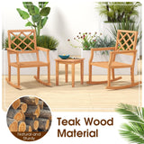 Tangkula Teak Wood Rocking Chair, Oversized Porch Rocker with Backrest and Slatted Seat(1/2, 30 x 23 x 35 Inch)