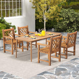 Tangkula Teak Wood Patio Dining Chair