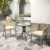 Tangkula Patio Chairs Set of 4, Upholstered Accent Chairs w/Curved Backrest