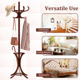 Tangkula Coat Rack with Umbrella Holder, 73 Inch Freestanding Coat Hanger Stand with 12 Hooks