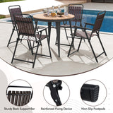 Tangkula 4 Piece Outdoor Patio Folding Dining Chairs