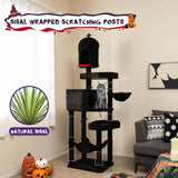 Tangkula Gothic Cat Tree, 80 Inch Tall Cat Tower with Sisal Covered Scratching Posts