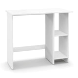 Tangkula White Desk with Storage Shelves, Modern Small Writing Desk with Adjustable Shelf (White)