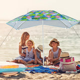 Tangkula Beach Tent for 2-4 People, 2-in-1 Beach Tent Sun Shelter with Extendable Floor