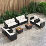 Tangkula Outdoor Conversation Set, Patio Cushioned Chairs w/Storage Coffee Table