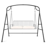 Tangkula Metal Swing Frame, Porch Swing Stand with Extra Side Bars