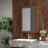 Tangkula Rustic Wall Mirror, 24" x 36" Rectangle Wall Mounted Mirror w/Solid Wood Frame