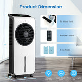 Portable Evaporative Air Cooler, 3-in-1 Swamp Cooler w/ Remote Control