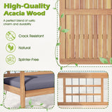 Tangkula 4 Piece Wood Patio Furniture Set, Outdoor Conversation Set w/Soft Seat Cushions