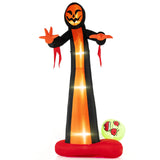 Tangkula 12 FT Inflatable Grim Reaper Ghost, Large Halloween Inflatables with Built-in LED Lights and Scary Skull