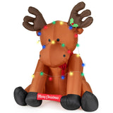 Tangkula 8.5 FT Large Christmas Inflatable Reindeer, Xmas Blow Up Holiday Yard Decoration with 24 LED String Lights