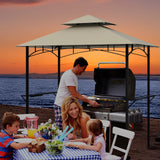 Tangkula 8x5 Ft Grill Gazebo, 2-Tier Barbecue Gazebo with 2 Shelves