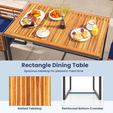 Tangkula 3 Piece Outdoor Dining Set, 2 Acacia Wood Armchairs with 43.5 Inch Dining Table