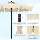 Tangkula 9Ft Patio Umbrella with Crank, 2-Tier Outdoor Umbrella with Push Button Tilt, Sun-Protective Canopy