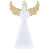 Tangkula 5 FT Lighted Christmas Angel, Light-up Winged Xmas Angel with 150 LED Lights, Zip Ties & Ground Stakes