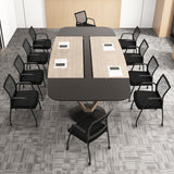 Tangkula Rolling Conference Room Chairs, Mobile Reception Chairs Office Guest Chairs with Integrated Armrests